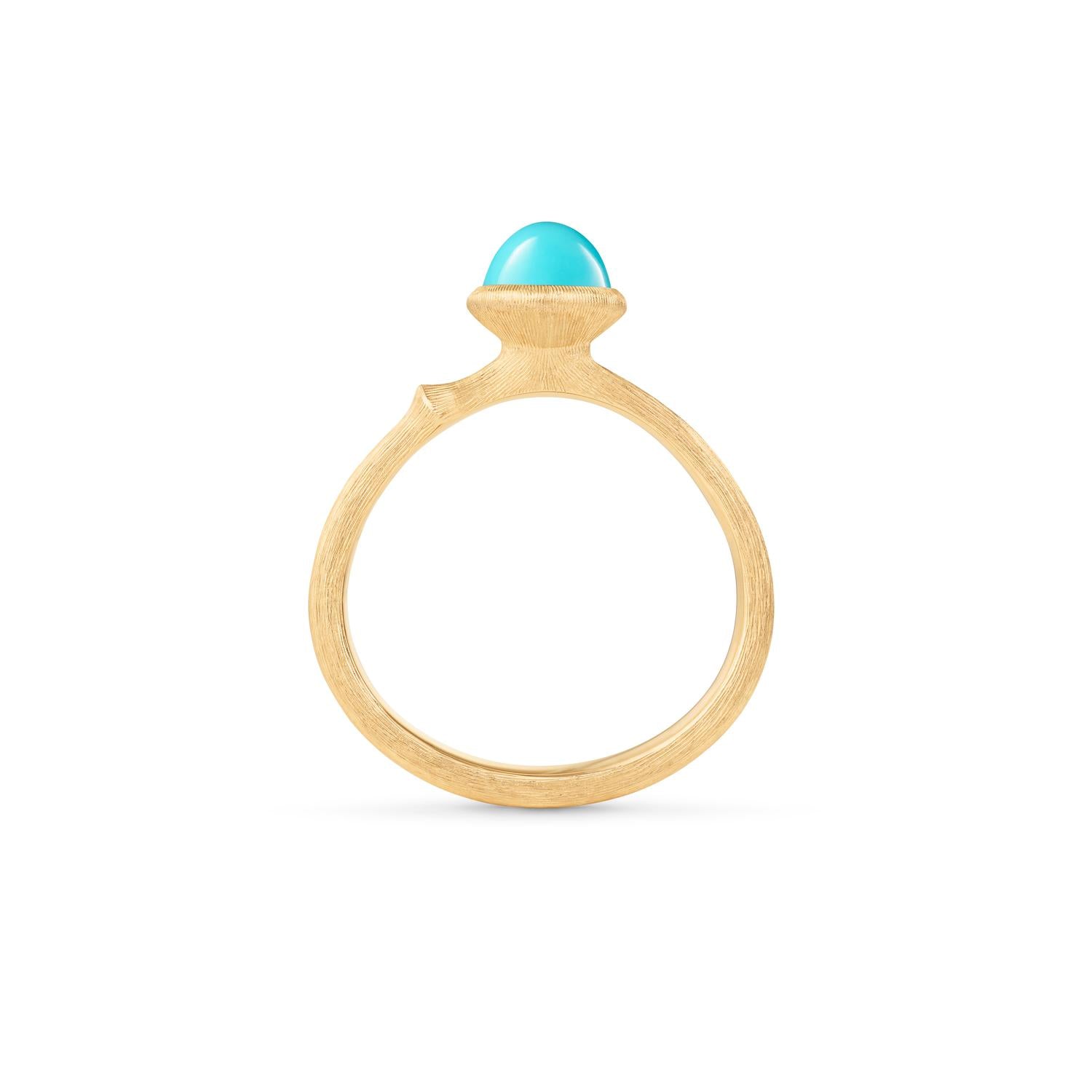 Ole Lynggaard Copenhagen Lotus ring 0 med turkis, gull