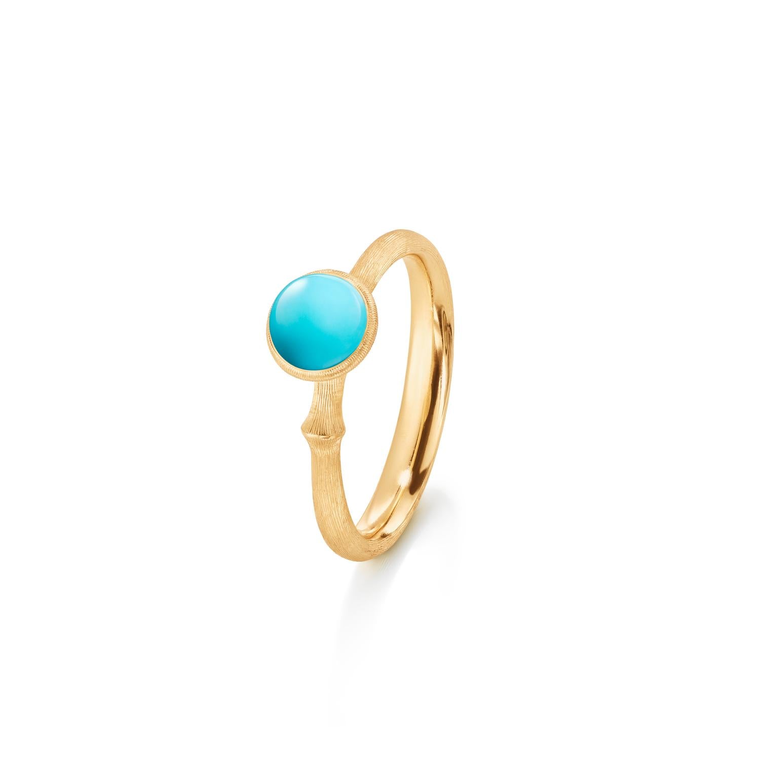 Ole Lynggaard Copenhagen Lotus ring 0 med turkis, gull