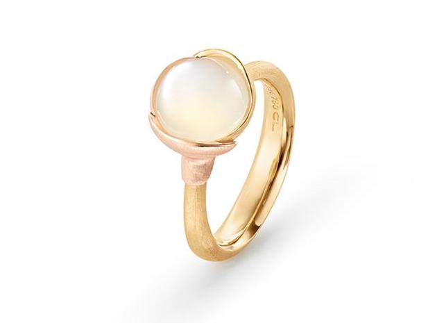 Ole Lynggaard Copenhagen Lotus ring 1 Hvit Månesten, gull