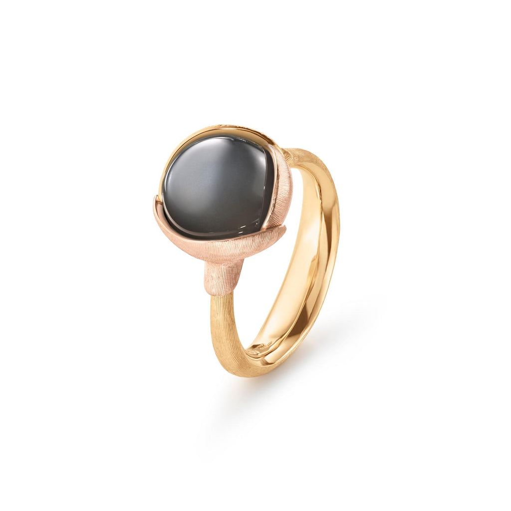 Ole Lynggaard Copenhagen Lotus ring 2 med grå månesten, gull