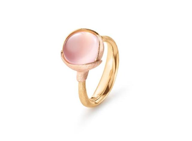 Ole Lynggaard Copenhagen Lotus ring 2 med rosenkvarts, gull