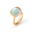 Ole Lynggaard Copenhagen Lotus ring 3 med akvamarin, gull og diamanter