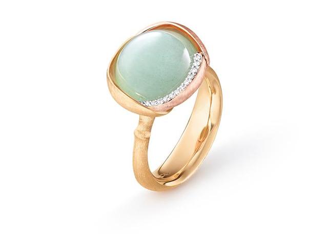 Ole Lynggaard Copenhagen Lotus ring 3 med akvamarin, gull og diamanter
