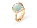 Ole Lynggaard Copenhagen Lotus ring 3 med akvamarin, gull og diamanter