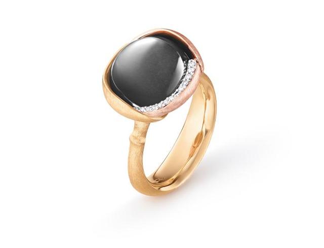 Ole Lynggaard Copenhagen Lotus ring 3 med grå månesten, gull og diamanter