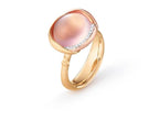 Ole Lynggaard Copenhagen Lotus ring 3 med rosenkvarts og diamanter, gull