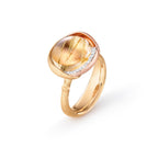 Ole Lynggaard Copenhagen Lotus ring 3 med rutilkvarts, gull og diamanter