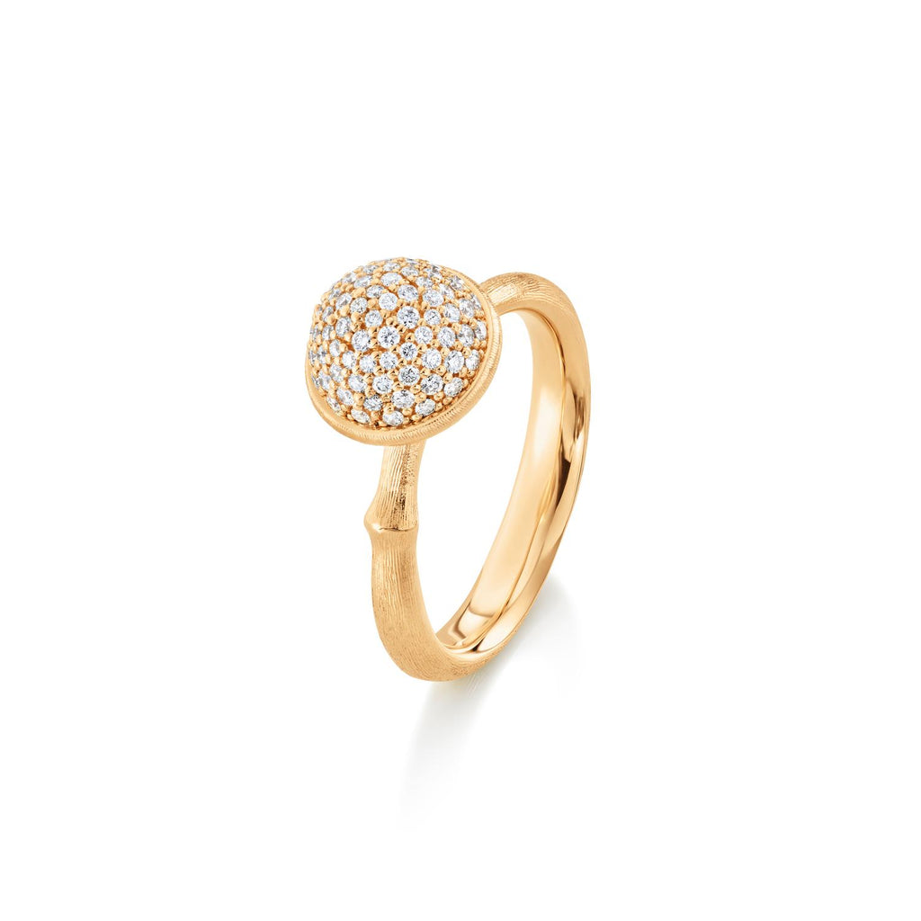 Ole Lynggaard Copenhagen Lotus ring medium pavé, gull