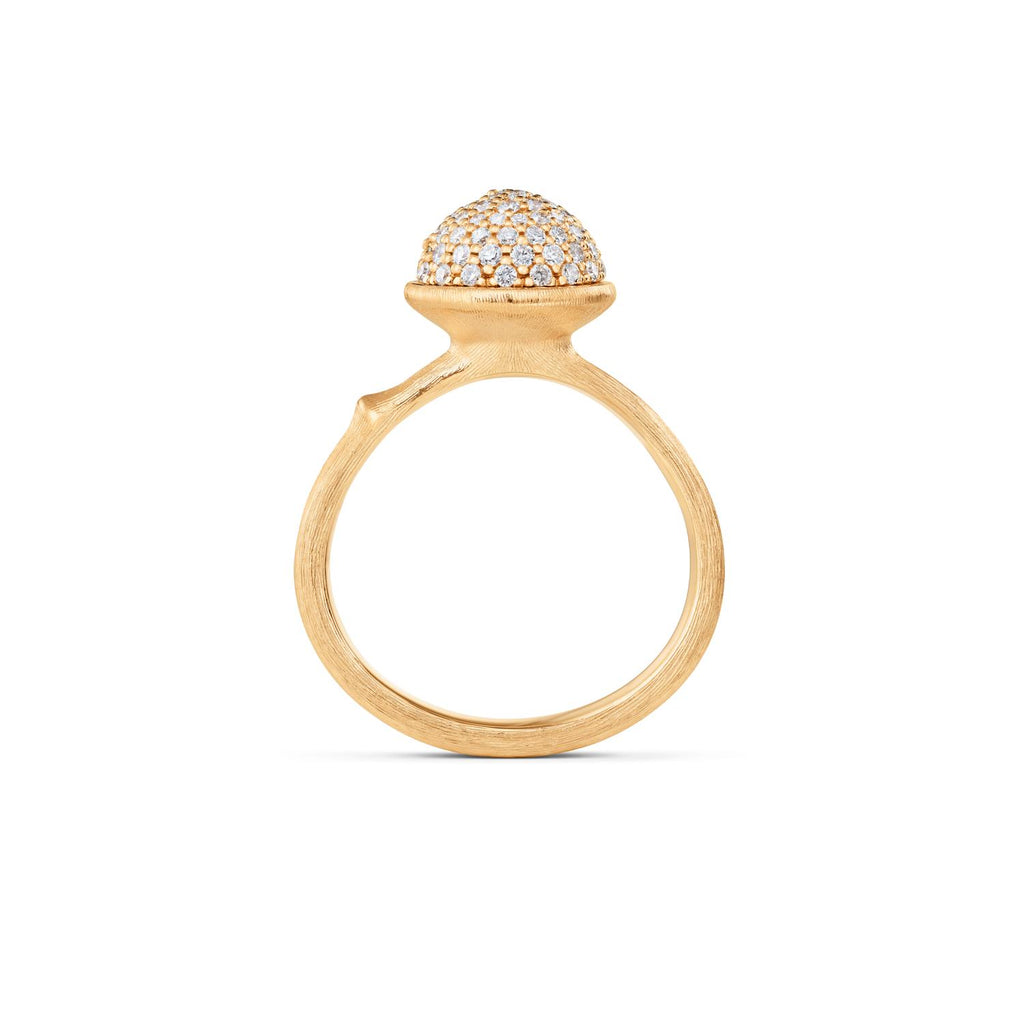 Ole Lynggaard Copenhagen Lotus ring medium pavé, gull