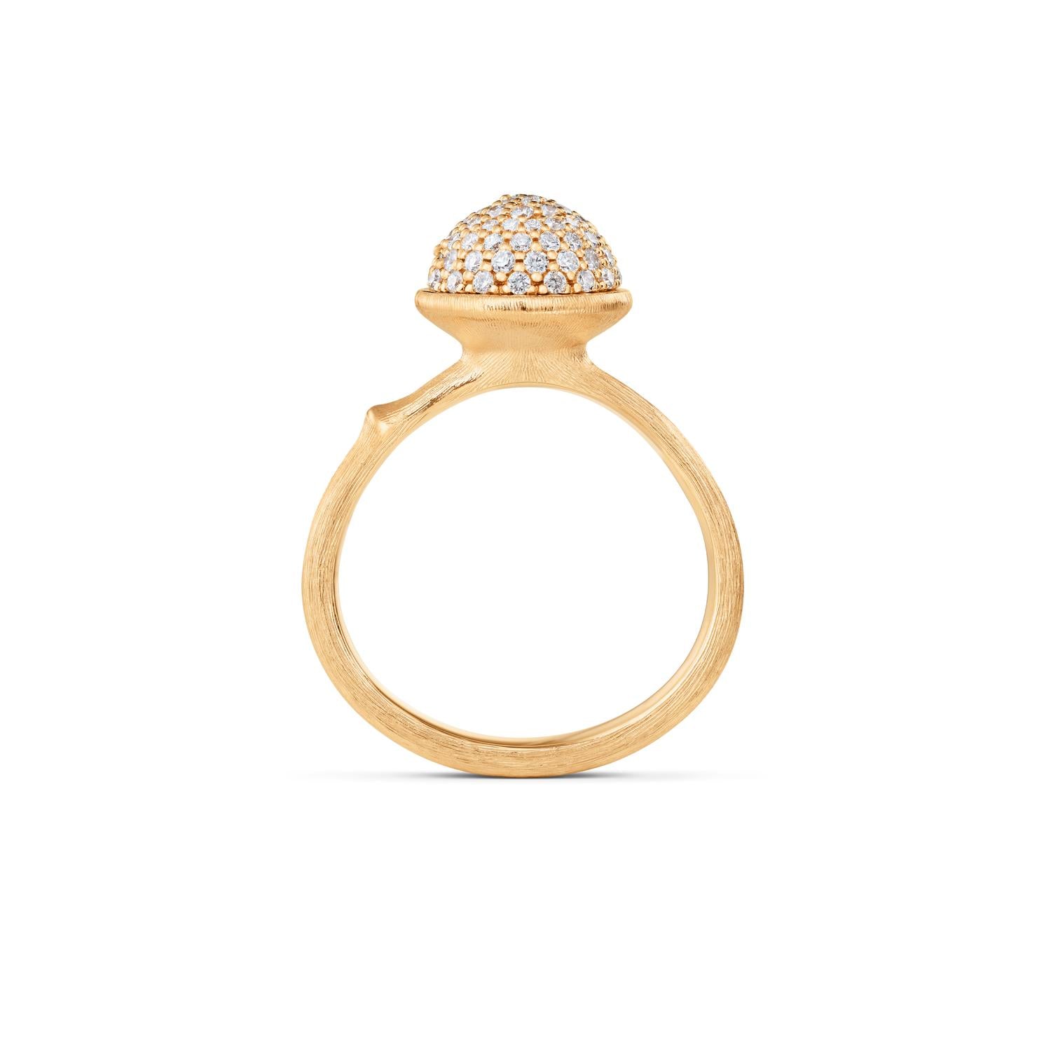 Ole Lynggaard Copenhagen Lotus ring medium pavé, gull