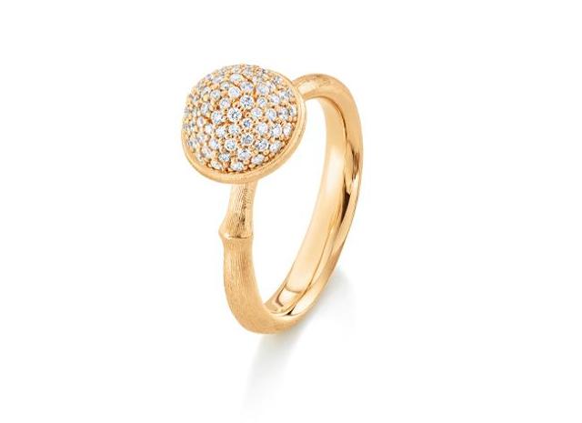 Ole Lynggaard Copenhagen Lotus ring medium pavé, gull