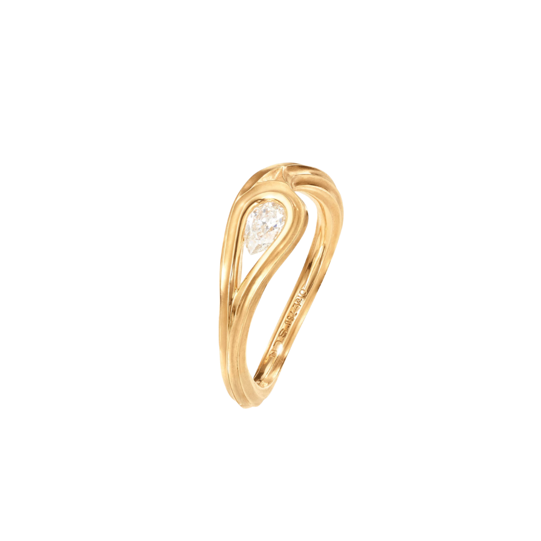 Ole Lynggaard Copenhagen Ocean Drops solitaire ring 0,30 ct, gull
