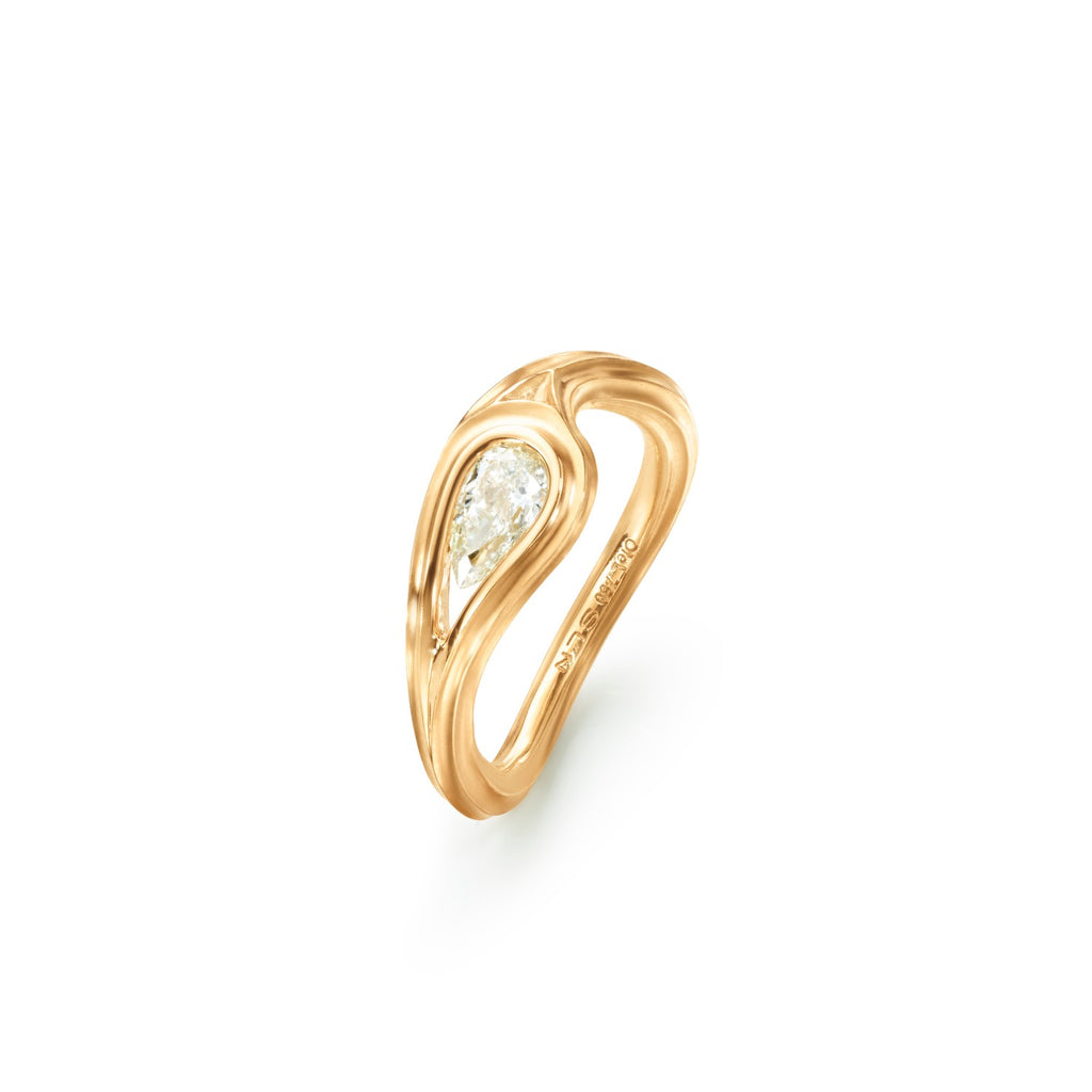 Ole Lynggaard Copenhagen Ocean Drops solitaire ring 0,50 ct, gull