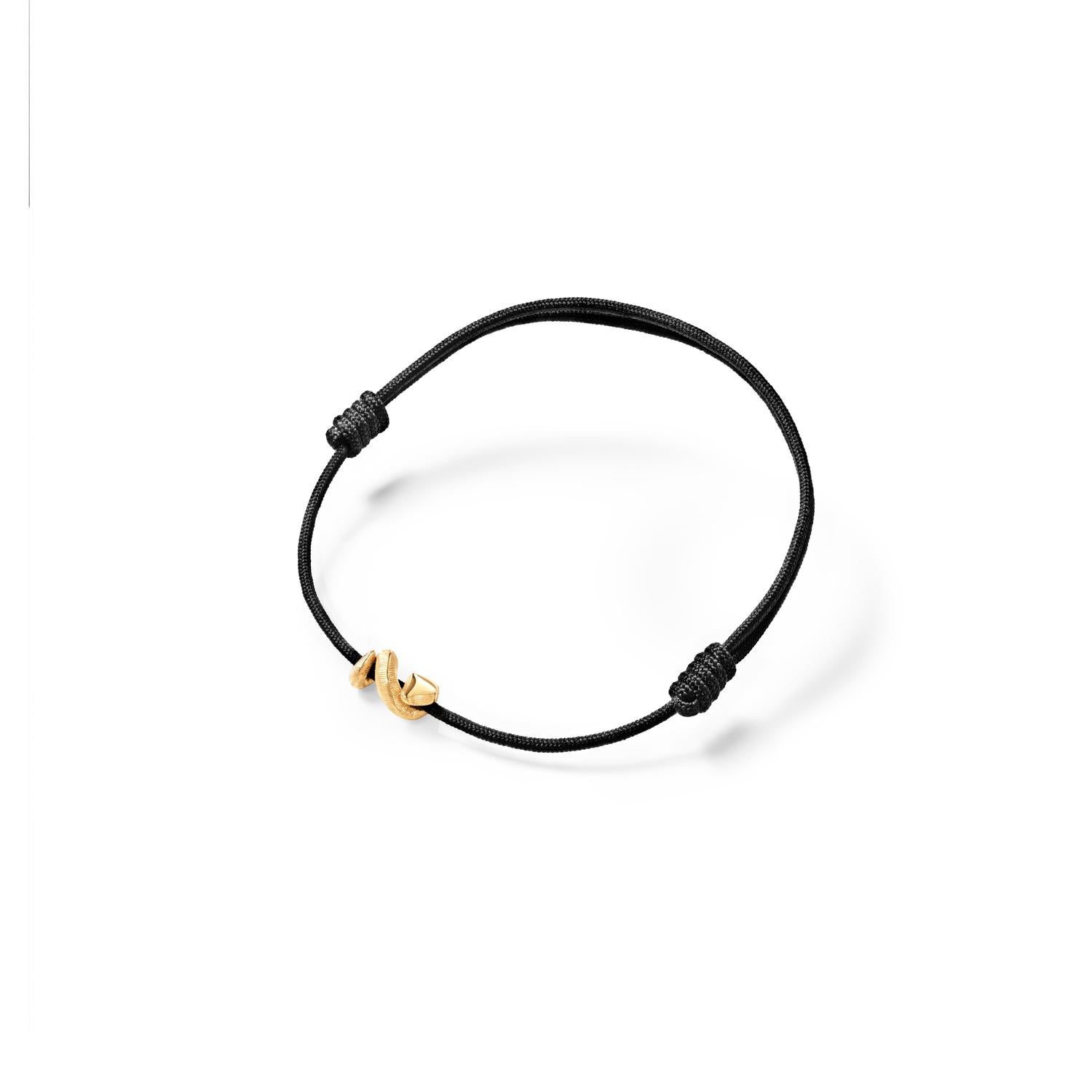 Ole Lynggaard Copenhagen Snakes armbånd mini charm sort, gull