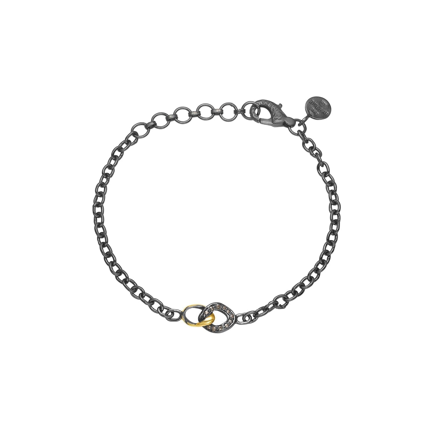Onassis Duo armbånd med diamanter, sølv med gull