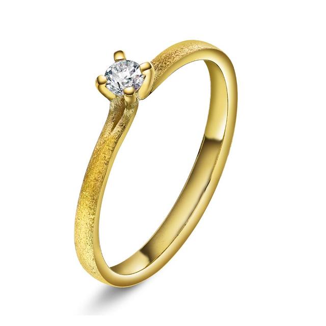 Polaris ring med 0,10 ct diamant, gull