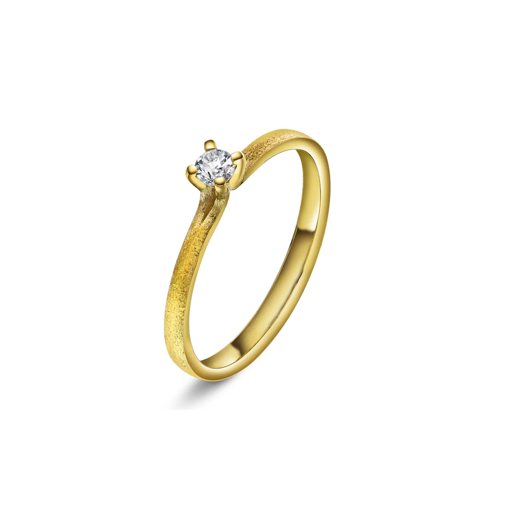 Polaris ring med 0,10 ct diamant, gull