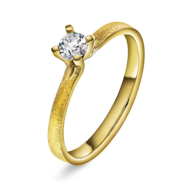 Polaris ring med 0,20 ct diamant, gull