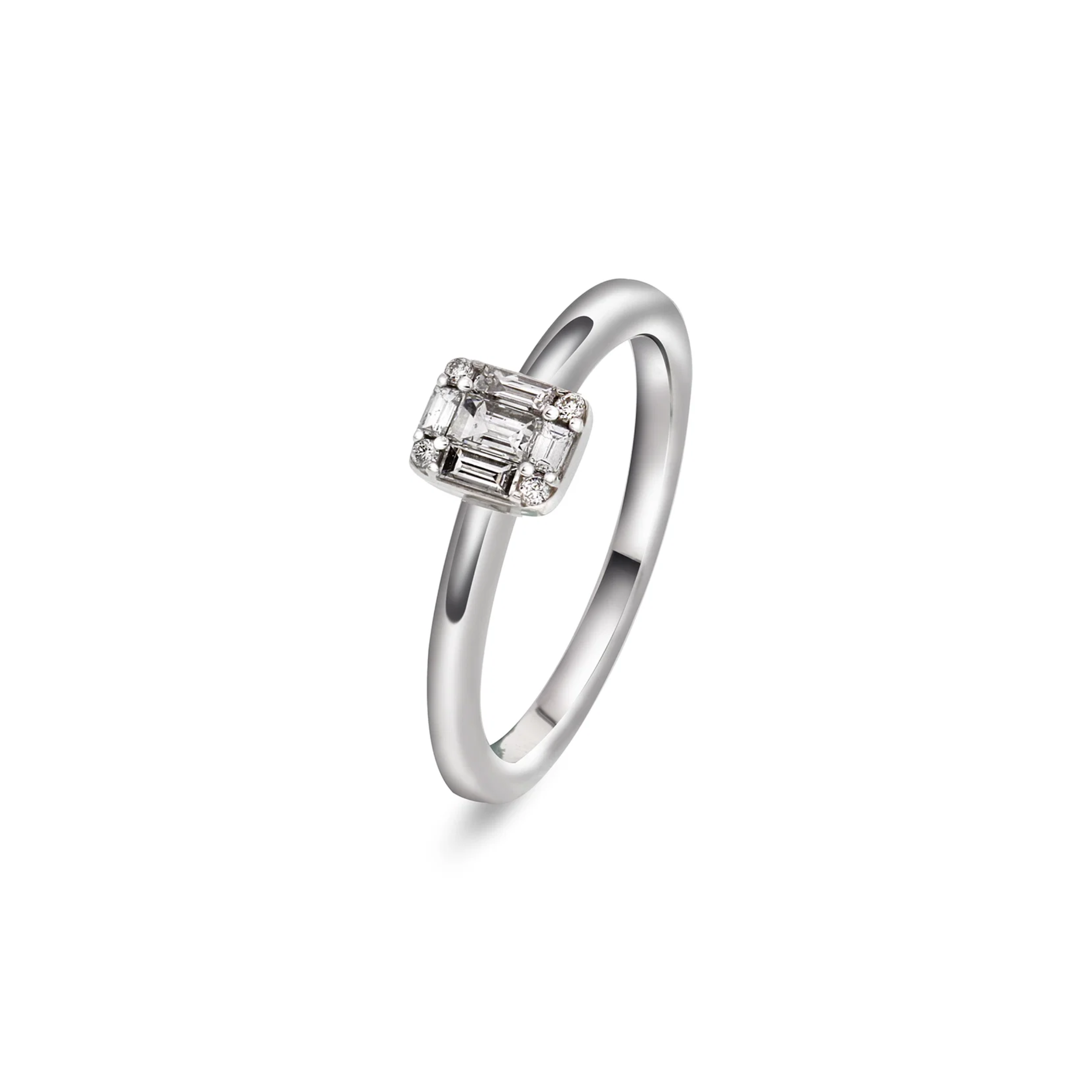 Ring, hvitt gull med diamanter 0,29 ct w.si.