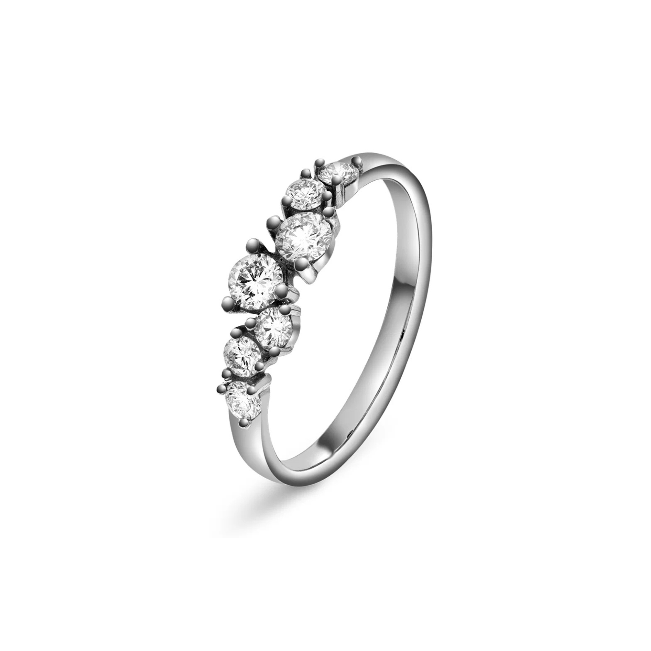 Ring med 0,55ct diamanter, hvitt gull