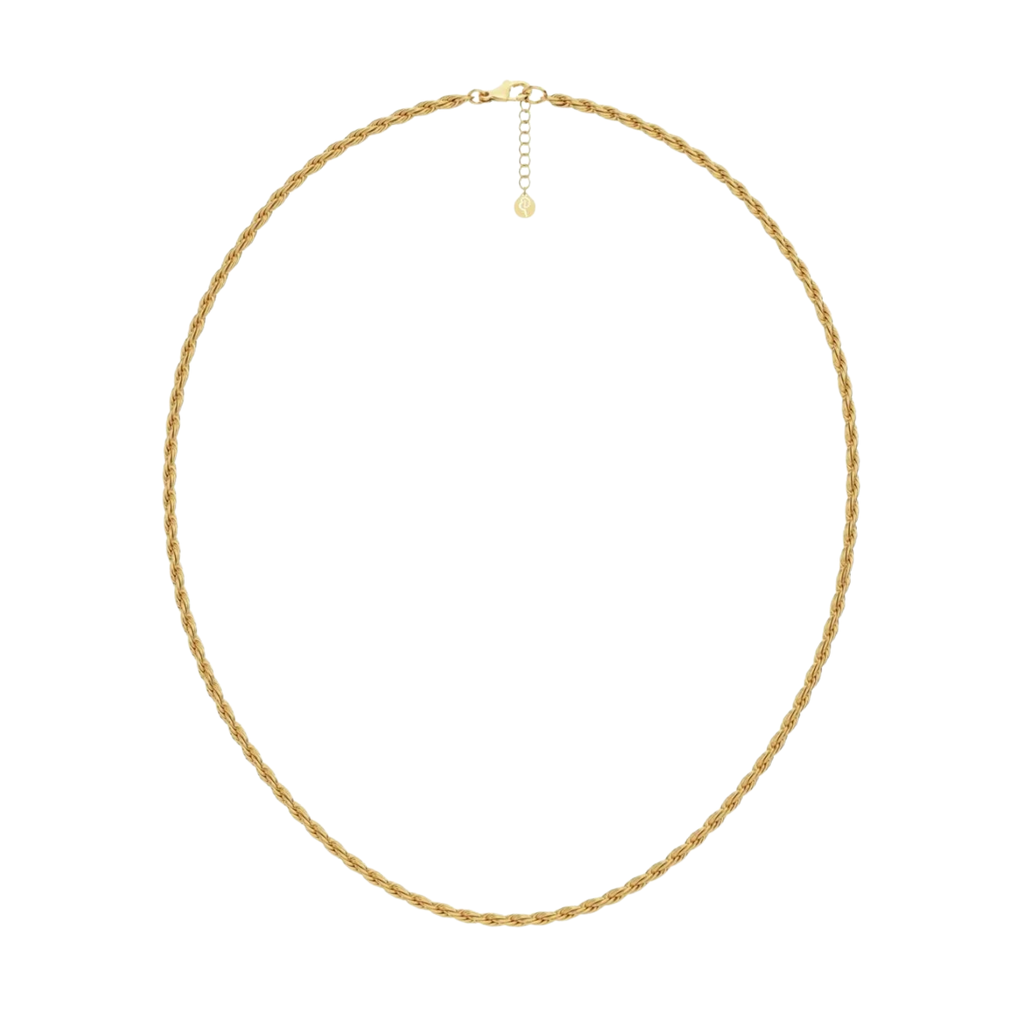 Rope Chain halskjede, forgylt stål