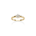 Stjerne ring, gull med diamanter 0,15ct tw.si.