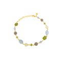 Susanne Friis Bjorner Armbånd med akvamarin, labradorit, serpentin og peridot, forgylt sølv