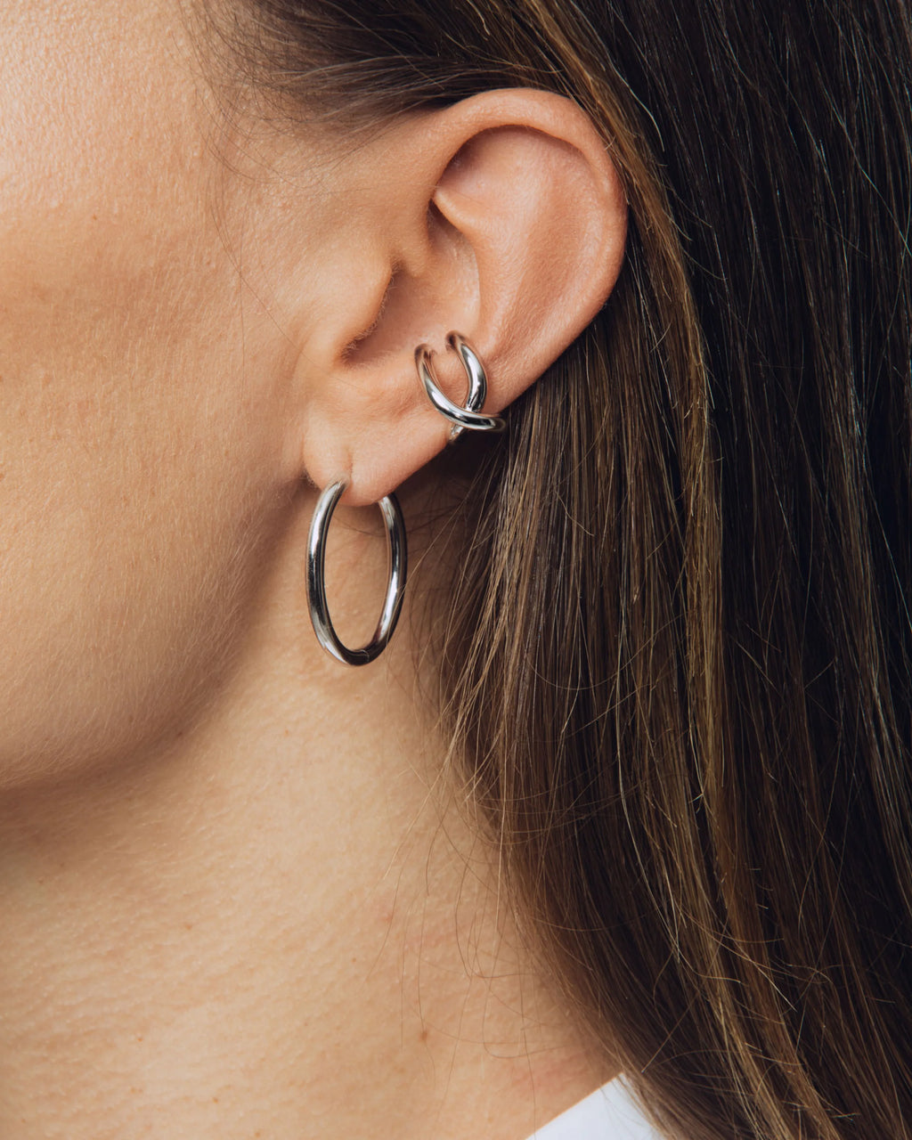 Thorn Ear Cuff Double øredobber, sølv