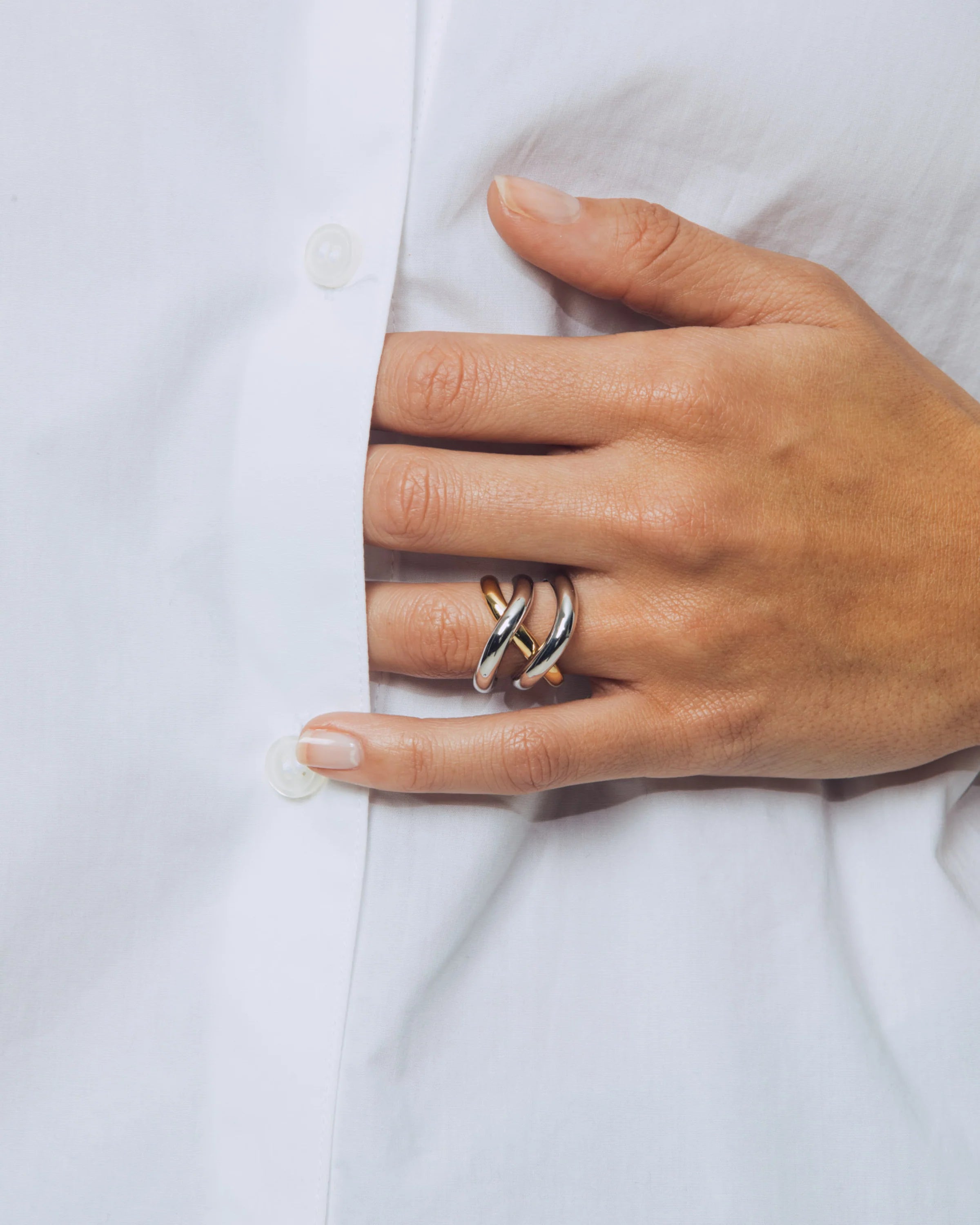 Thorn Ring Triple Mix ring, gull og sølv