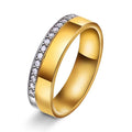 Tofarget 6mm med diamanter, gull