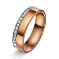Tofarget 6mm med diamanter, rosé gull