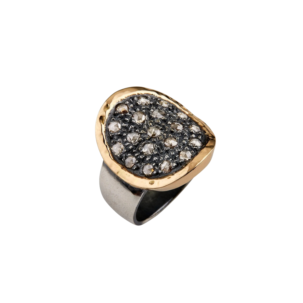 Topkapi ring, sølv med diamanter