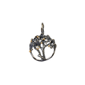 Tree of Life Small anheng, rhodinert sølv og gullkuler og diamant