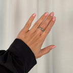 Waldorf slim ring med diamant, sølv