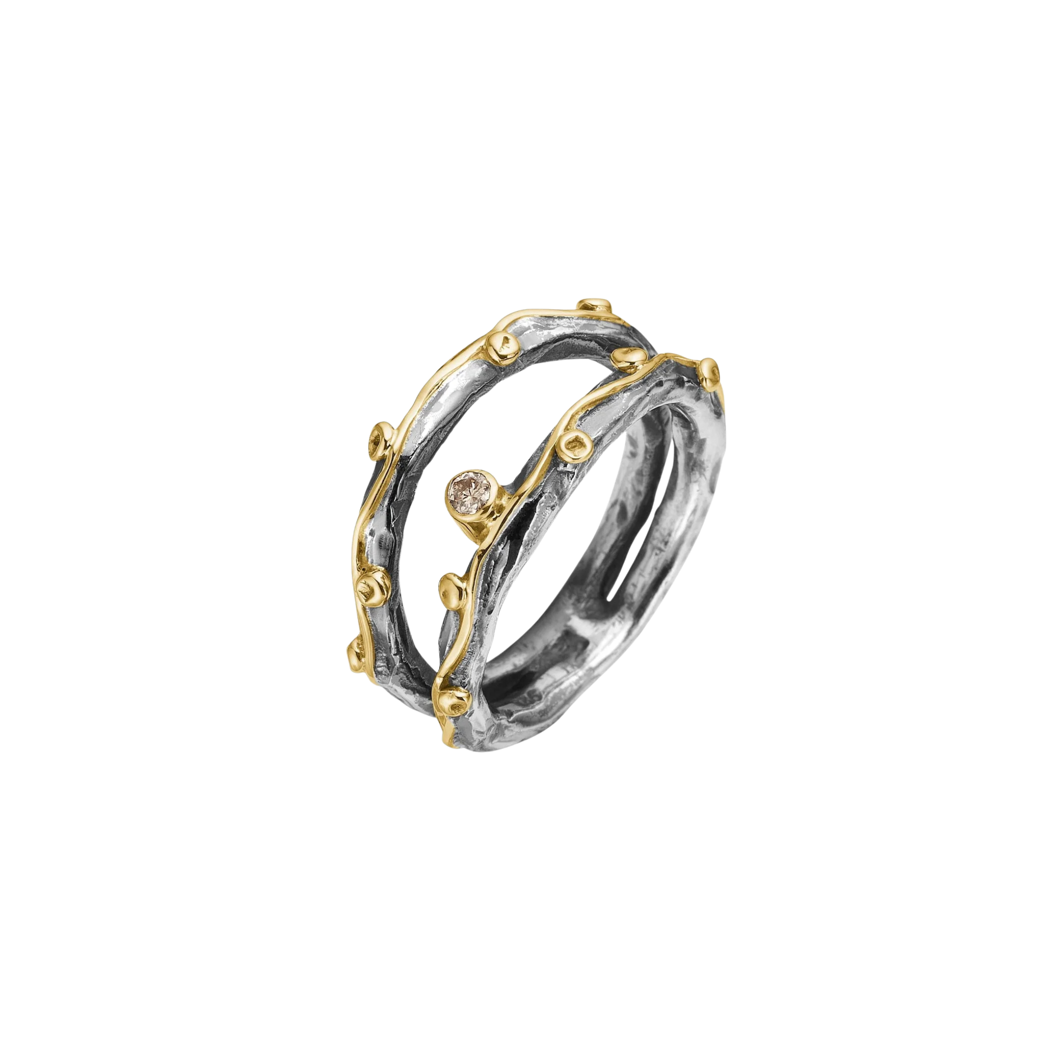 Zeus Dubeca ring, sølv med diamant